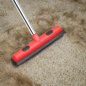 Pet Hair Broom with Squeegee for Carpet & Tile Floors 2-in-1 Efficient Indoor & Outdoor Multifunctional Easy Clean Pet Hair Remover Broom - Cleaner, Cleaning, Household Cleaning Tool