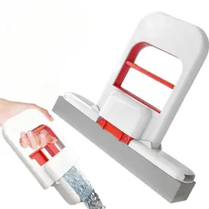 Mini Mop Set, Portable Self-Squeeze Mini Mop, Compact Space Mop, Dry & Wet Cleaning System, Bathroom Kitchen Desktop Glass ( + Sponges)