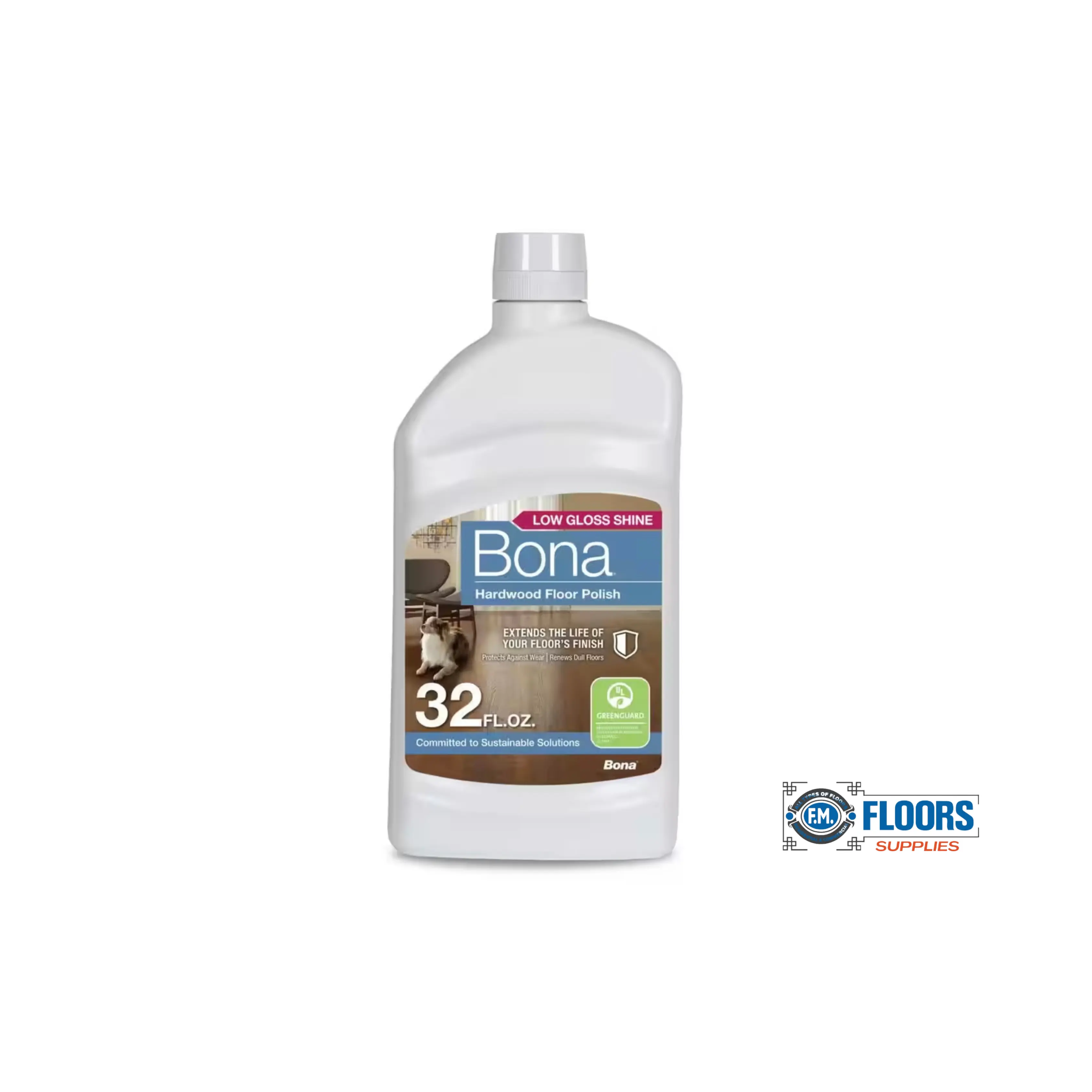 Bona Low Gloss Floor Polish, 32oz, Protective Coat for Renewing Floors, Renew Floors