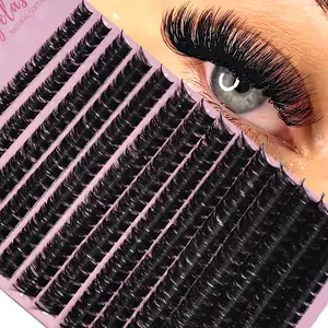 280pcs 80D Fake Eyelashes, D Curling Lashes Cluster, DIY Thick Individual Eyelash Extensions, 8-16mm Dense Volume Cluster Lashes