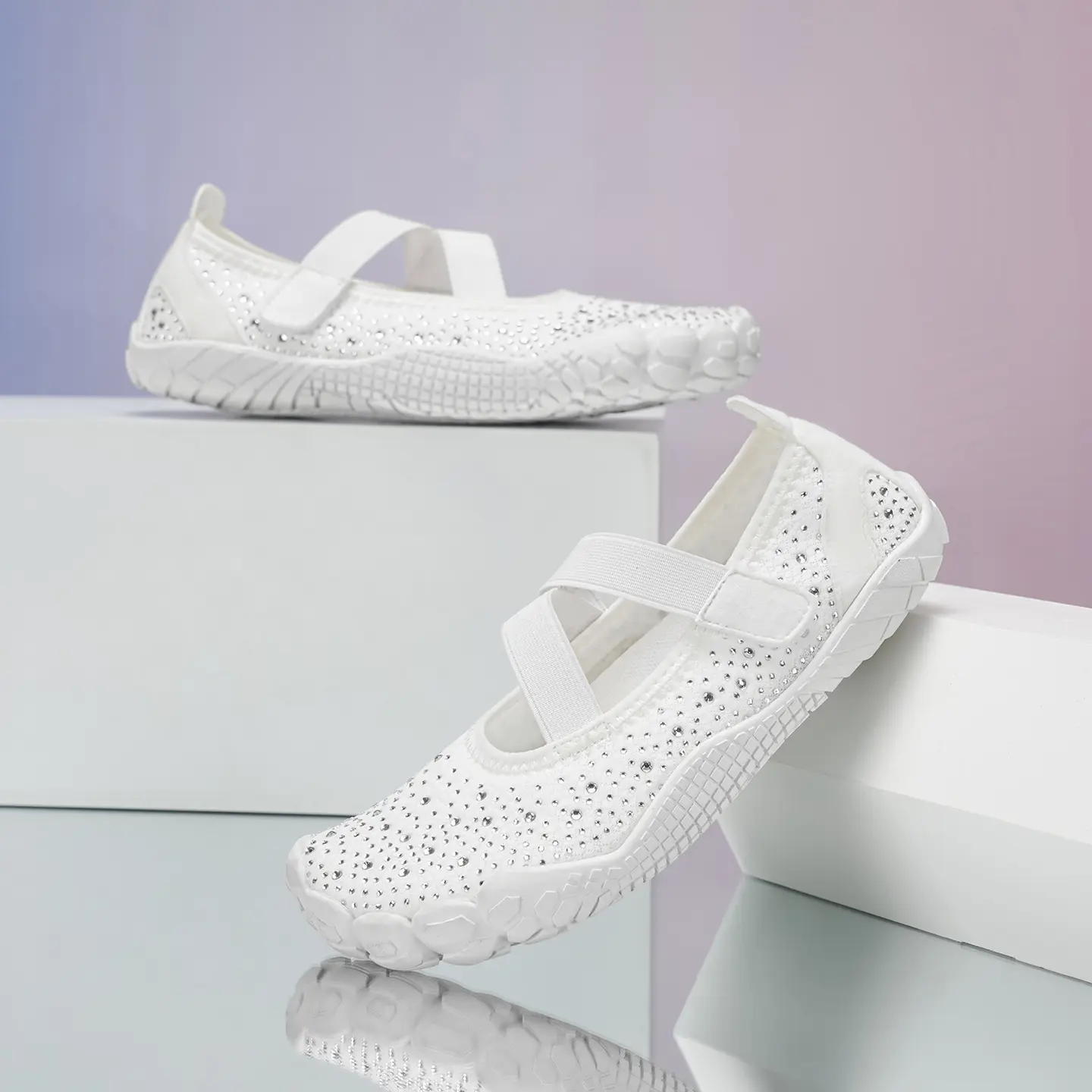 Women's Barefoot Magic Claw Flats - Multi-Functional, Soft-Sole, Easy-to-Carry, Hook-and-Loop Female Shoes for Pilates, Flexibility, Indoor-Outdoor Use
