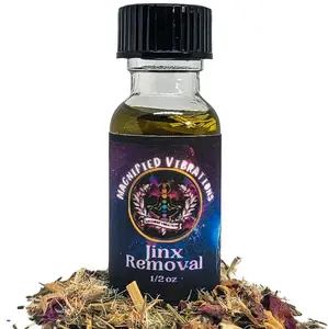 Jinx Removal Handmade Ritual Oil | To Remove Jinxes, Repel Bad Luck & Uncross | Made with Herbs & Essential Oils | Hoodoo, Voodoo, Wicca, Pagan | 1/2 oz