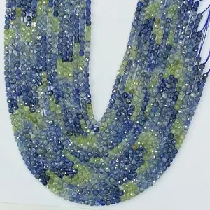Natural Gradients kyanite Gemstone Cube Faceted Beads Tiny Loose Beads Square Faceted Beads For DIY Jewelry Making Desig Handmade Crafts Bracelet, Necklace, Earrings AAAA Quality 15.5 Inches Long, Semi Precious Stone, Spacer beads