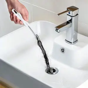 Sink Drain Cleaning Tool, Flexible Design Sink Drain Cleaning Brush, Bathroom Hair Drain Cleaning Tool, Suitable for Commercial Cleaning Service