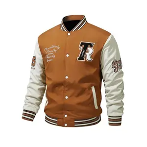 Men's High-Quality Casual Fashion Loose Embroidered Baseball Jacket, Windproof Water-Resistant Comfortable Trendy Outerwear