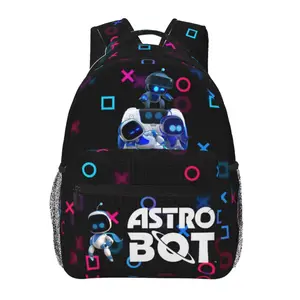 Astro Bot School Backpack astrobot Cartoon Bookbag with Adjustable Shoulder Straps astro bot toy Lightweight Fashion Daypack, Ideal Back to School Holiday Gift for Boys Girls