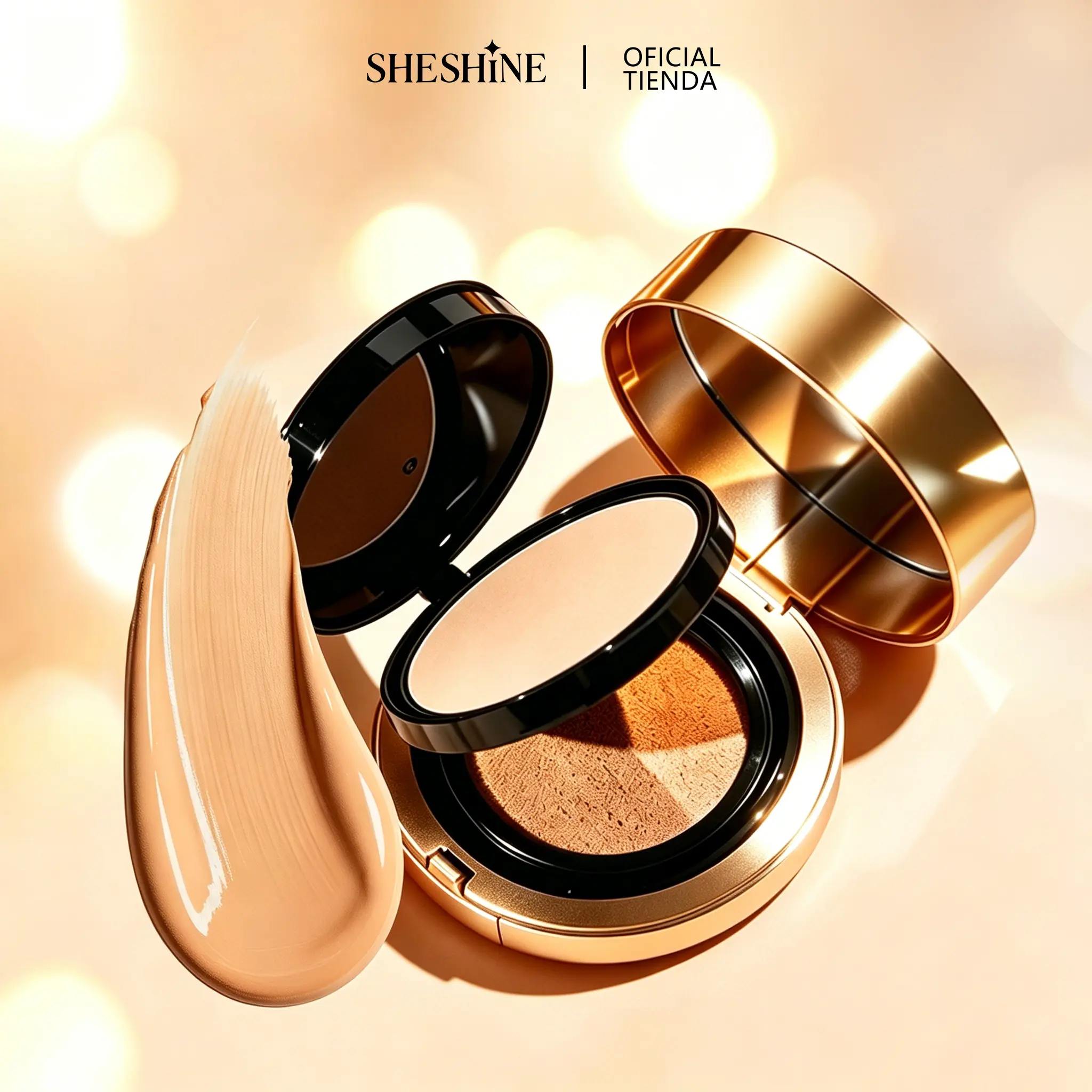SHESHINE 2-in-1 Cushion BB Cream Foundation - Hyaluronic Acid, SPF 35+ Sun Protection, Compact Powder, Cosmetic for Flawless Base, Moisturize, Glowing Makeup & Foundation Routine