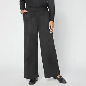 GREY by Jhoan Sebastian Grey Grey by Jhoan Sebastian Grey Faux Suede Wide-Leg Pull-On Pant