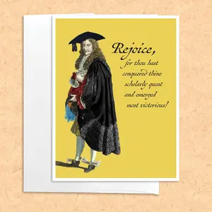 Renaissance funny graduation card | Gift Card with Envelope