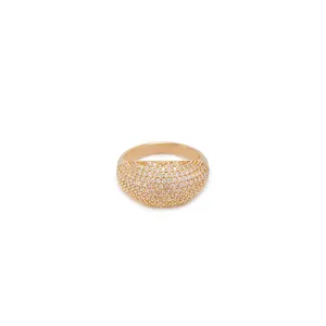 Ettika Crystal Cluster Knockout Ring 750/18K Gold Tone Plated with Brass & CZ Stones for Sizes 5-8