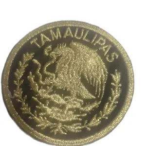 Tamaulipas Embroidered Iron-On Patch - Gold Color, Unique Design, $8 Each