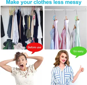 100 PCS Hanger Connector Hooks, Hangers Space Saving, Hanger Clips for Plastic Hangers(5 Color)