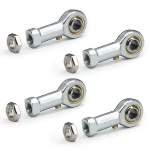 PHSB4 Rod End Bearings 1/4-inch Bore Pre-Lubricated Bearings 1/4-28 Female Thread Right Hand with Jam Nuts, 4pcs/Pack