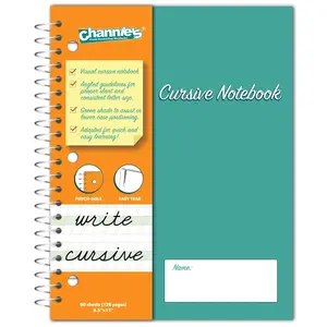 Visual Cursive Notebook 120 Pages Easy to learn Practice Cursive Size 8.5” x 11”