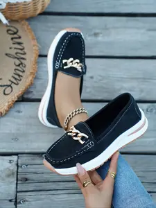 Women's Fashionable Solid Color Slip on Loafers, Casual Comfortable Shoes for Daily Wear, Lightweight Breathable Shoes for All Seasons, Footwear