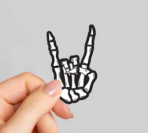 Rock Skeleton Sticker, Skeleton Sticker, Rock and Roll Sticker, Skeleton Hand Sticker, Laptop Sticker, Water Bottle Sticker