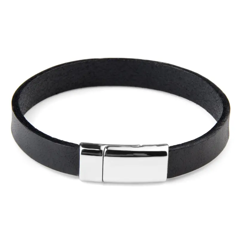 Chanfar Genuine Leather Retro Bracelet Black And Brown With Magnetic Clasp Cowhide Wrap Bracelet For Men Women Jewelry
