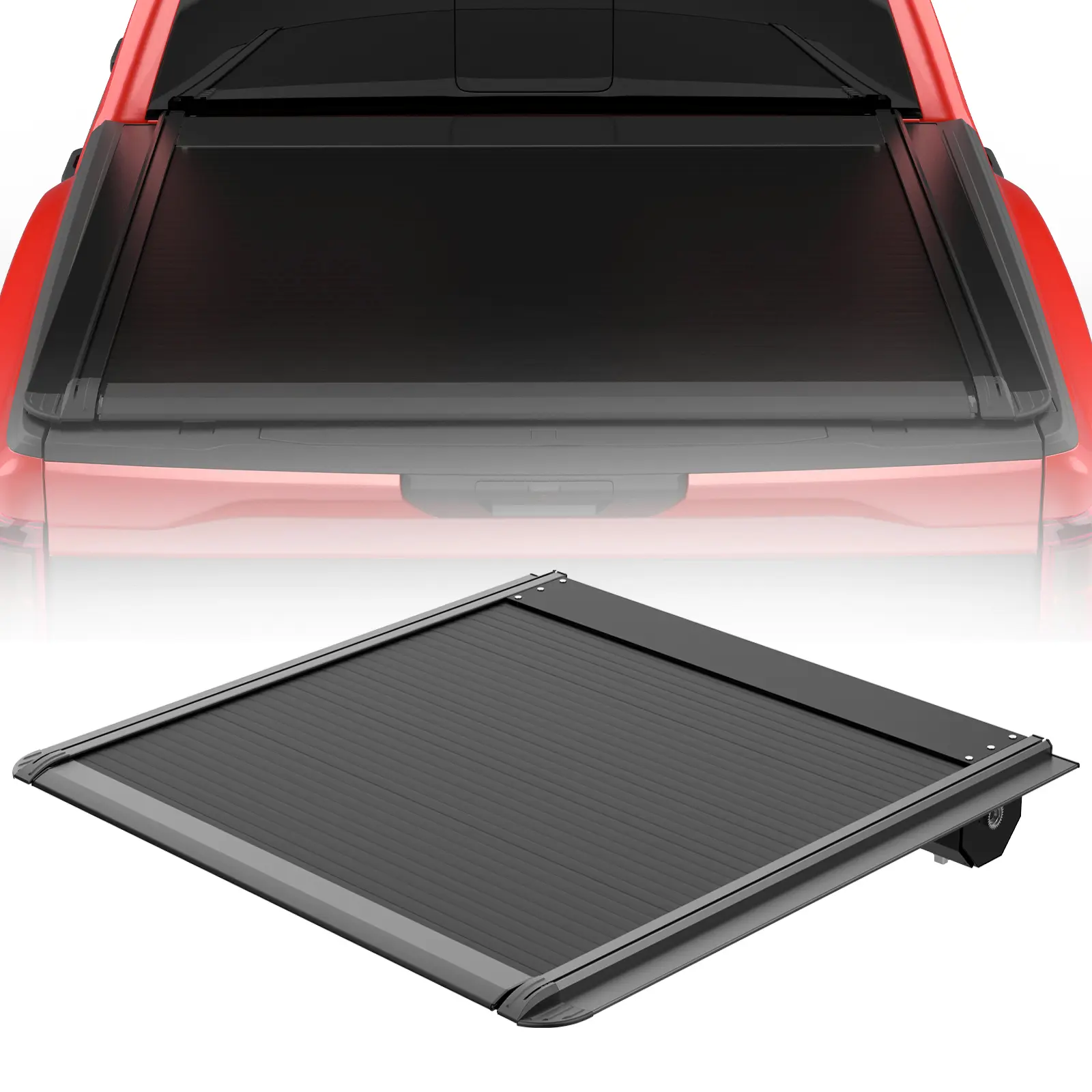 Retractable Tonneau Cover for Ford F-150 2009-2025, 5.5 FT (66") Vehicle-Specific Fit, Automatic Metal Steel, Mechanical Key Lock, Waterproof, T-Slot, Pulling Strap, Heavy-Duty Easy Retraction, Protects Truck Bed Cargo (Rainy/Snowy Conditions Compatible)