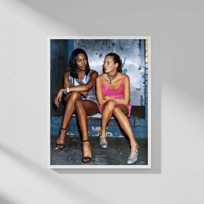 Kate Moss & Naomi Campbell Print: 90s Supermodel Fashion Photography