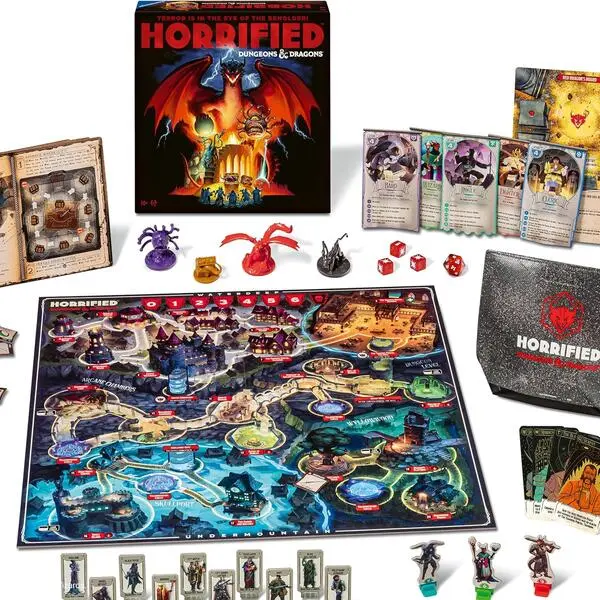 Horrified Dungeons & Dragons Fantasy Heroes Game System, Cooperative Strategy Board Game for 10+ Ages, Critical Thinking & Teamwork Focus, 1-5 Players, Ages 10+