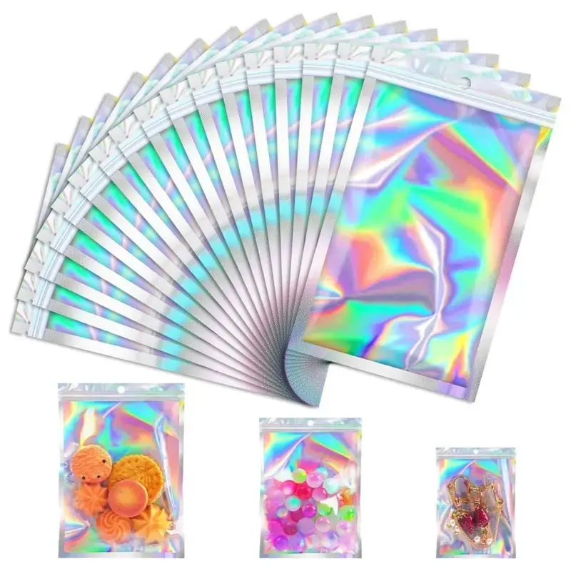 100 pcs Self-sealing Flat Bags, Suitable for Foil Lock Packaging Bag Storage, Reusable Foil Bags, Heat-sealable and Resealable Bags, Ideal for Small Business Packaging, Jewelry, Etc