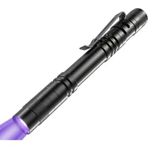 UV Black Light Flashlight, 395nm Mini Pen Light with Clip,  Ultraviolet Flashlight for Leak, Pet , Scorpion, Hotel Inspection, Dry Stain and Bed .