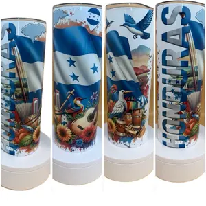 Honduras Flag Tumbler with Cultural Symbols and Birds Design