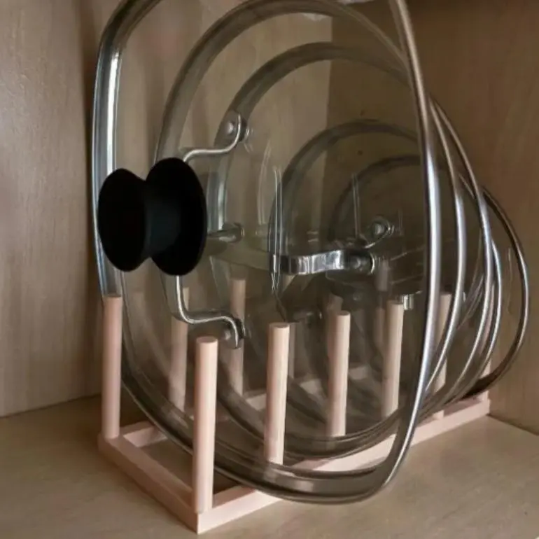 3D-Printed Pots and Pans Lid Organizer Rack | Cabinet and Countertop Storage