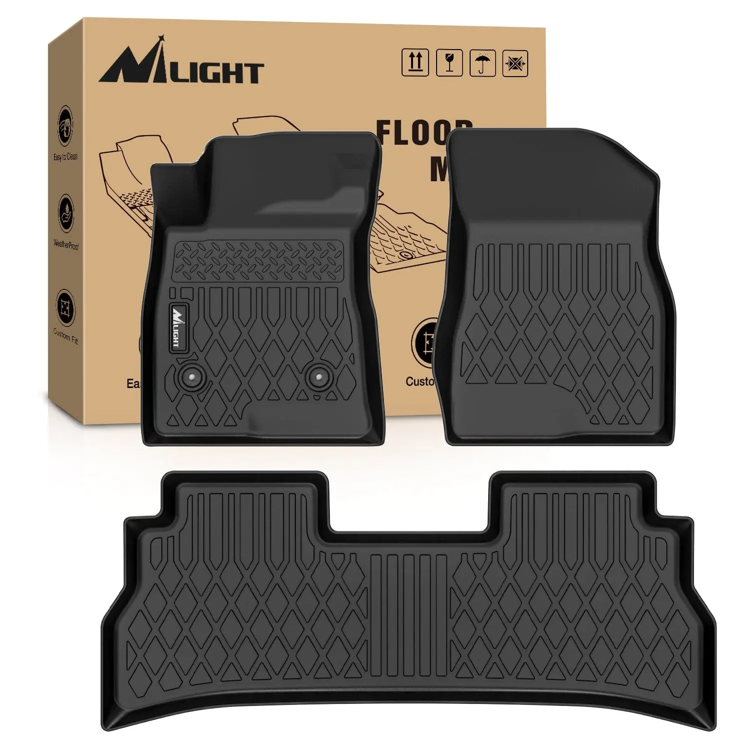 Nilight TPE Custom Fit All-Weather Anti-Slip Waterproof Car Floor Mats for Chevy Trax, Buick Envista 2024-2025, Easy to Clean for Car Owners, All-Weather Floor Mats, Anti-Slip Waterproof Floor Mats