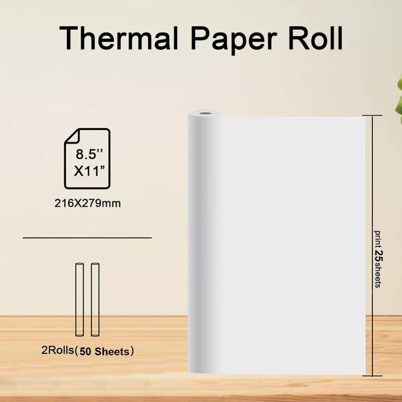 2-20 Rolls US Letter Size Thermal Printer Paper 8.5''X11'' Quick-Dry Thermal Paper - Suitable for Various Applications