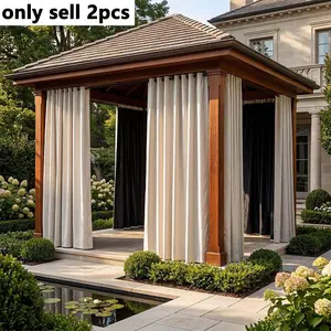 2-Pack Full Sunblock Outdoor Curtains, UV Protection Patio Awning Gazebo Curtains Outdoor, Rod Pocket Design, Thickened Film 105g/m², Ideal for Outdoor Spaces