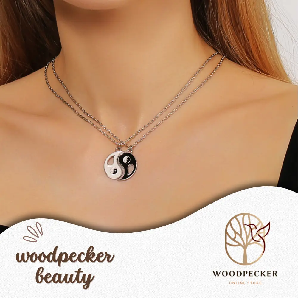 Harmonious Balance Couple's Necklace - Yin and Yang Split Pendant for Unity and Connection