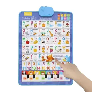 Kids' English-Spanish Alphabet Poster FunBilingual Learning ABC & Basic Vocabulary Number Chart for Early Education Educational Language Learning Toy - Classroom Decoration