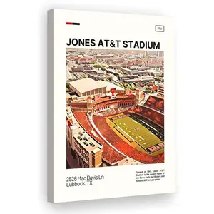 Jones AT&T Stadium Print, Texas Tech Red Raiders Stadium Canvas Art, Fan Gifts, Sport Art, Canvas Print Wall Art