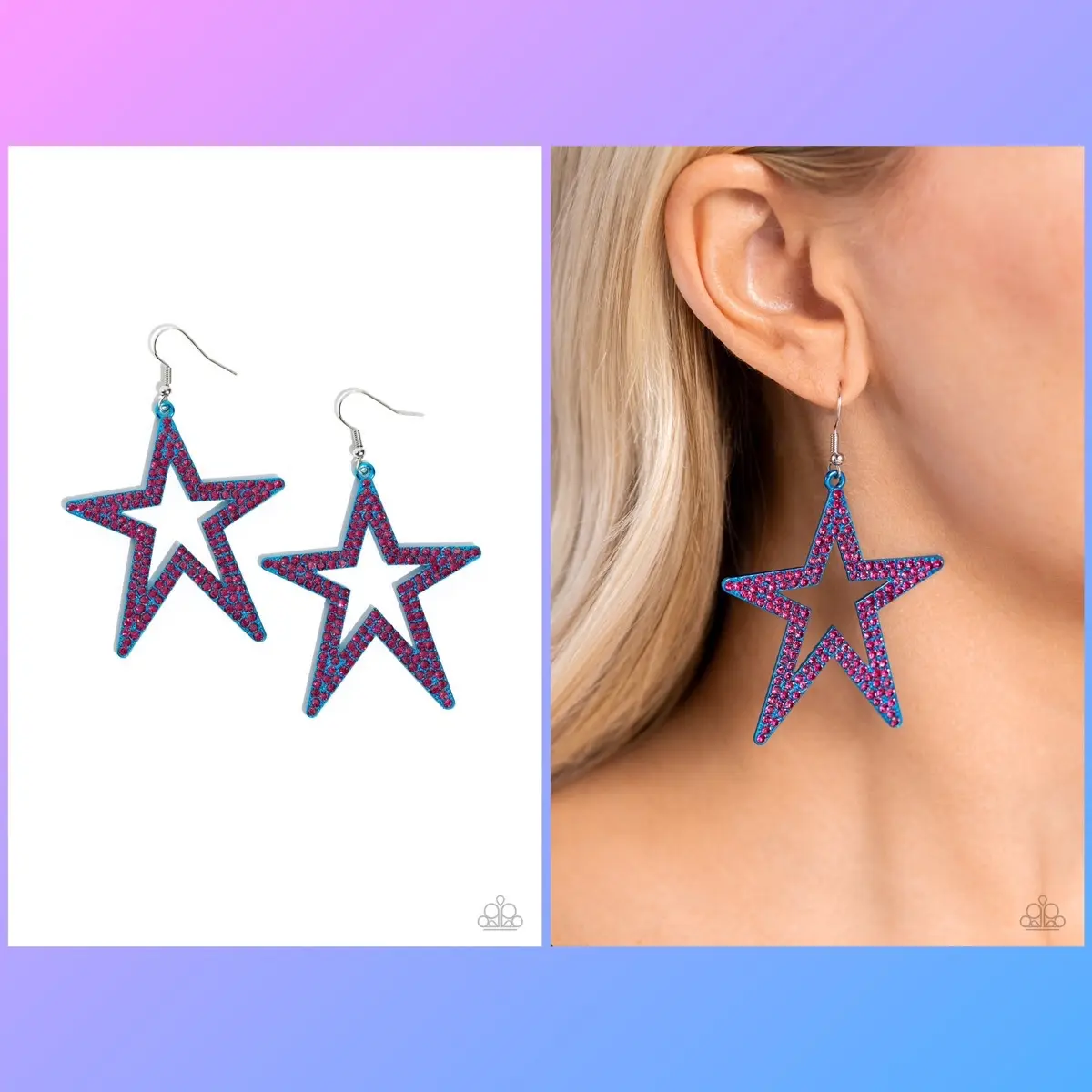 Rockstar Energy - Blue Earrings