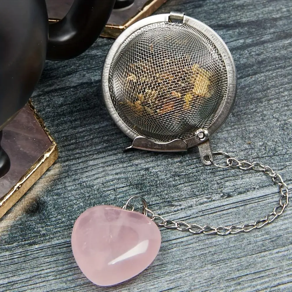 Heart Shaped Crystal Tea Infuser, Removable Infuser, for Loose Leaf Tea, 1 Count Cute Tea Strainer, Tea Strainers for Loose Tea, Stainless Steel Tea Making Tool for Home Office Use, Tea Lover Gift, Tea Accessories