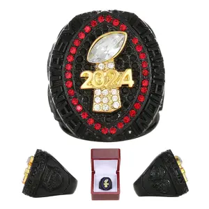 Trending 2024 FFL Championship Ring Black Football Ring for Men Jewelry Gift