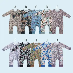 Camouflage print toddle baby kids long sleeve romper