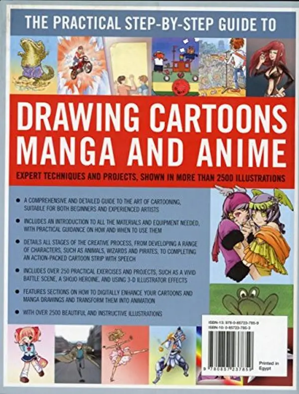 USED Book - The Practical Step By Step Guide to Drawing Cartoons Manga and Anime by Curtis Tappenden yishan Li and Rik Nicol Ivan Hissey (Paperback) - english