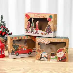 New Christmas Candy Box Dessert box Cake Box Window Cookie Box Gingerbread Box Merry Christmas decoration for home 2025 Navidad Gifts