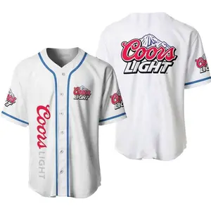 Stylish Button Down Jersey Ideal for Beer Enthusiasts and Sports Fans, Customizable Design Baseball Jersey