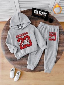 autumn winter new kids fashion hoodie set, baby casual loose sports pants two-piece, trendy school gift for children
