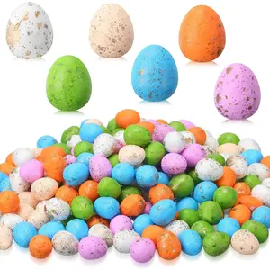 50 Pcs Mini Foam Easter Eggs - Gold Foil Speckled Fake Bird Eggs, Perfect for Easter Baskets and Vase Fillers | DIY Crafts, Party and Home Decor, Home Decor Ornaments (0.6x0.7 inch, Lightweight)