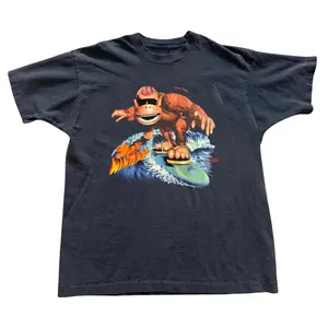Funky Kong Surf T-Shirt, Curious George Meme Funny Animal Tee, Gifts Shirt, Unisex Vintage Graphic Tees Gothic Grunge Y2k Emo Scene Amity Affliction Style Clothes Men Women Streetwear
