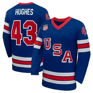 #43 Hughes Team USA Winter Olympics 2026 Jersey Blue Print All Sizes S-5XL 7