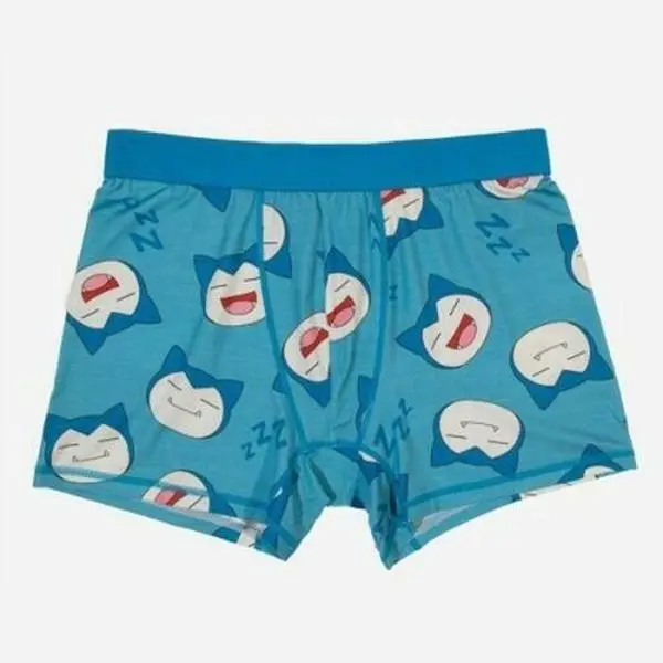 Men's Cartoon Style Pokemon Snorlax Briefs - Blue, M, Soft Breathable Stretchy Fabric, Brief Cut, Supportive Fit, Graphic Design, Cartoon Style Men's Boxer Briefs