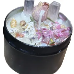 Aphrodite's Glow Devotional Candle with Rosebuds Seashells & Quartz Healing Candles for Her Soy Wax Jasmine Scented Decor Ornaments Freshener