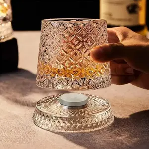 Luxury Whiskey Glass Rotating Cup, Crystal Glass Wine Cup, Home Use Beer Mug, High-End Barware, Elegant Drinkware for Special Occasions