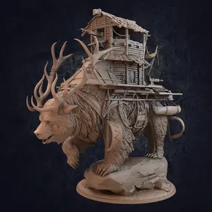 Ursalioth Bear Lodge | The Dragon Trappers Lodge | 32mm Scale | Miniature RPG Tabletop Mini Resin DnD Dungeons and Dragons