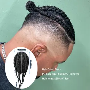 Super Ultra Thin Skin 0.03mm 90% Density Undetectable Natural Hairline Men Toupee Brown Black 100% Human Hair Prosthesis (#1, jet black, 0.03mm pu)